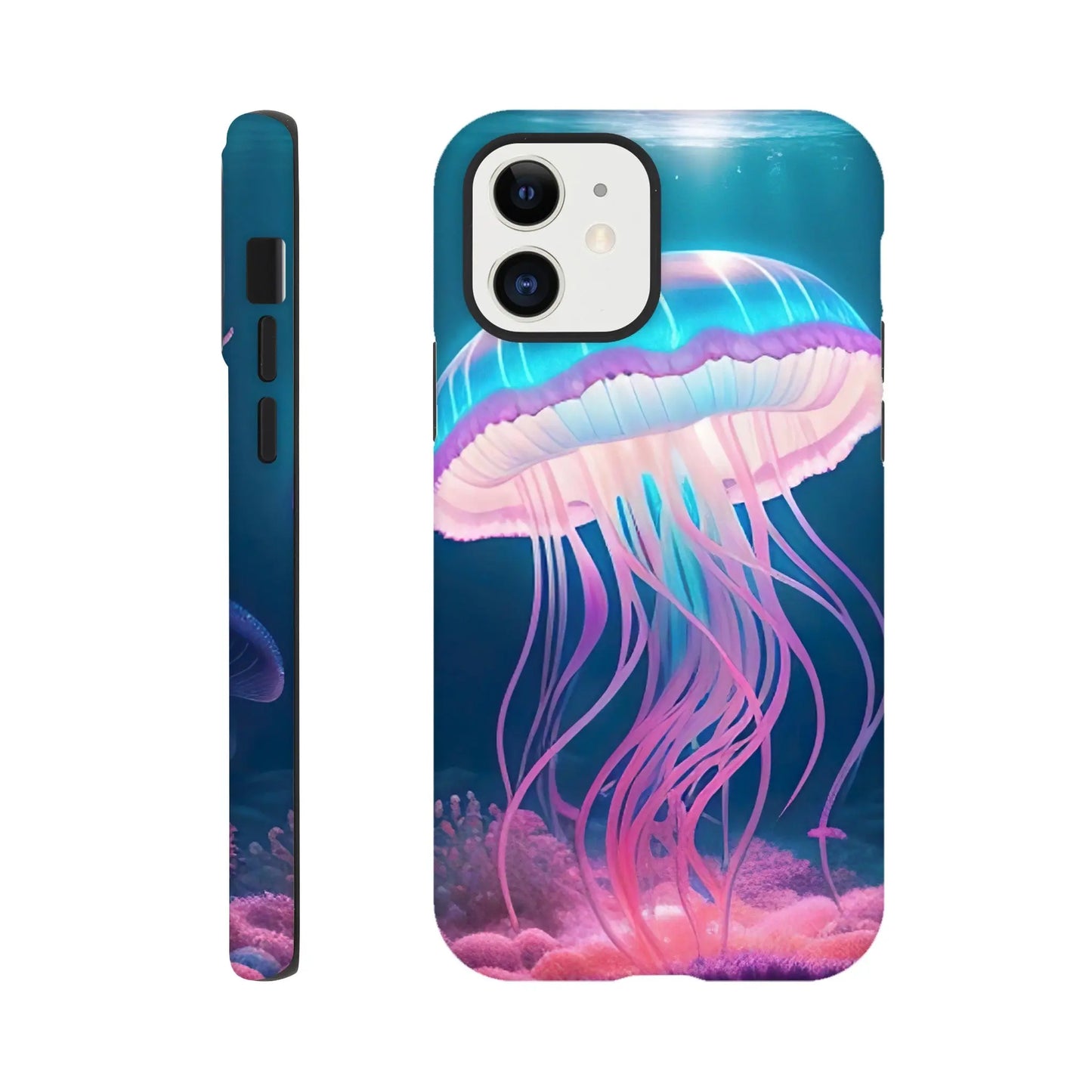 Smartphone-Hülle "Hart" - Qualle - Digitaler Stil, KI-Kunst RolConArt, Unterwasserlandschaften, iPhone-12