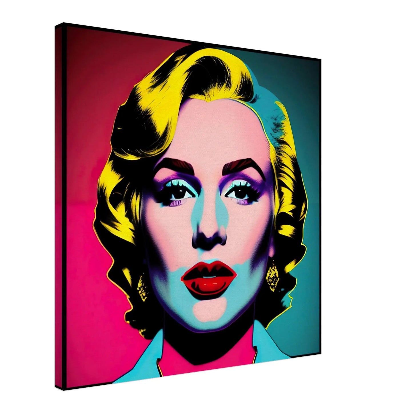 Leinwandbild - Frauenporträt im Pop Art Stil, KI-Kunst - RolConArt, Pop Art - Porträts,