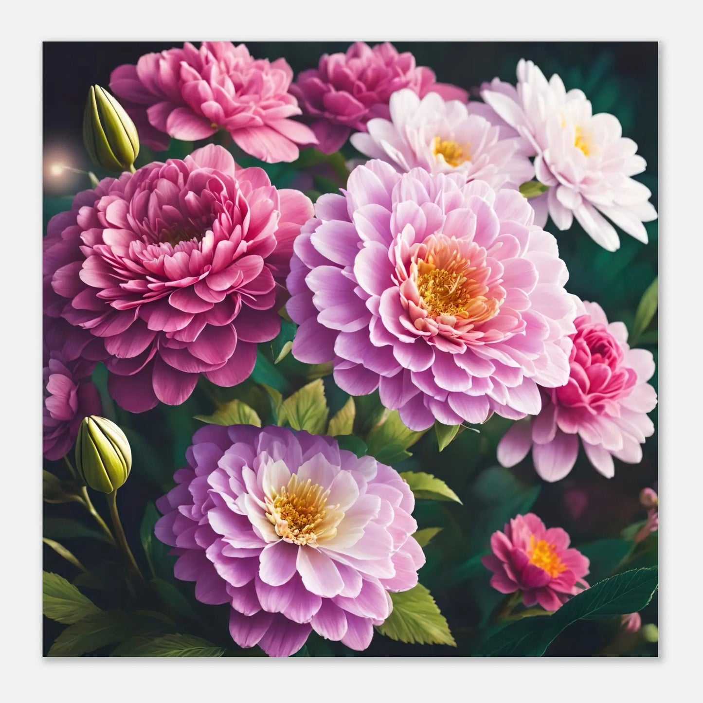 Aluminiumdruck - Blumen Vielfalt - Foto Stil, KI-Kunst - RolConArt, Pflanzen,