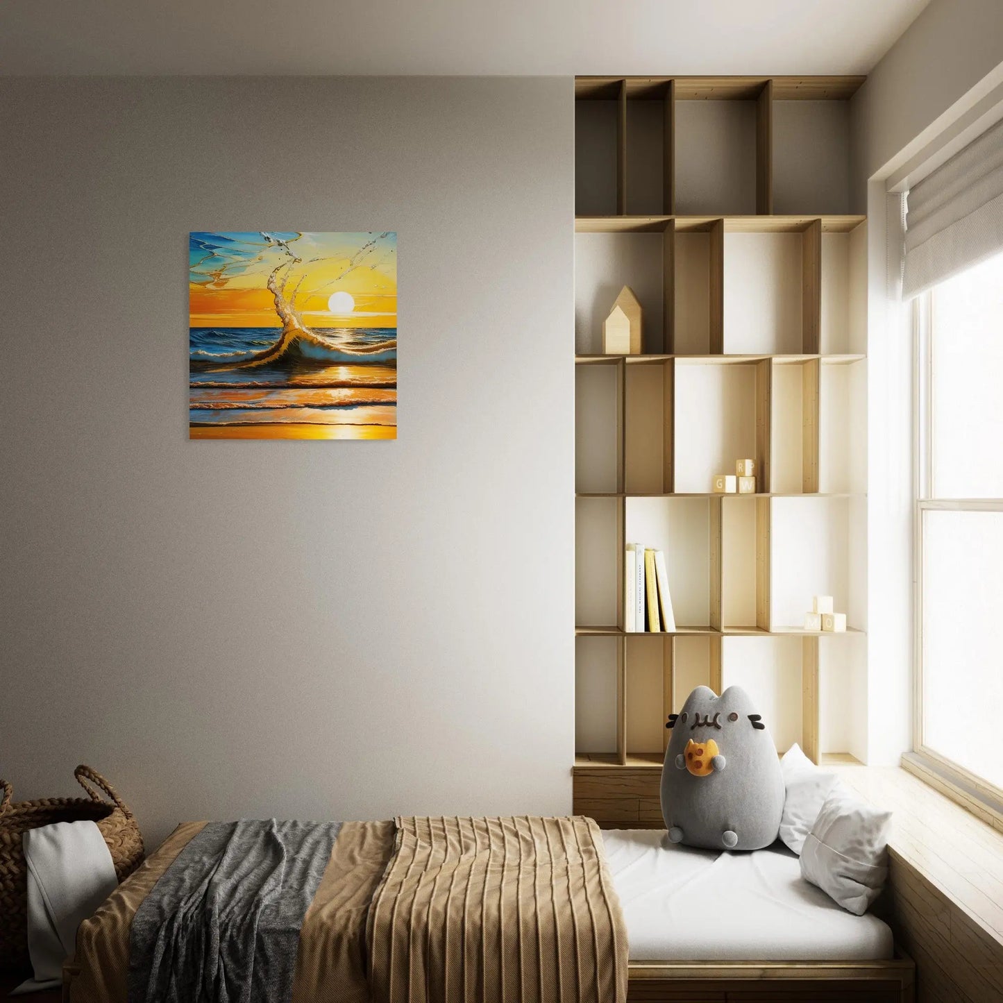 Moderner Forex-Druck - Kraftvolles Meer - Digitaler Stil, KI-Kunst - RolConArt, Landschaften,