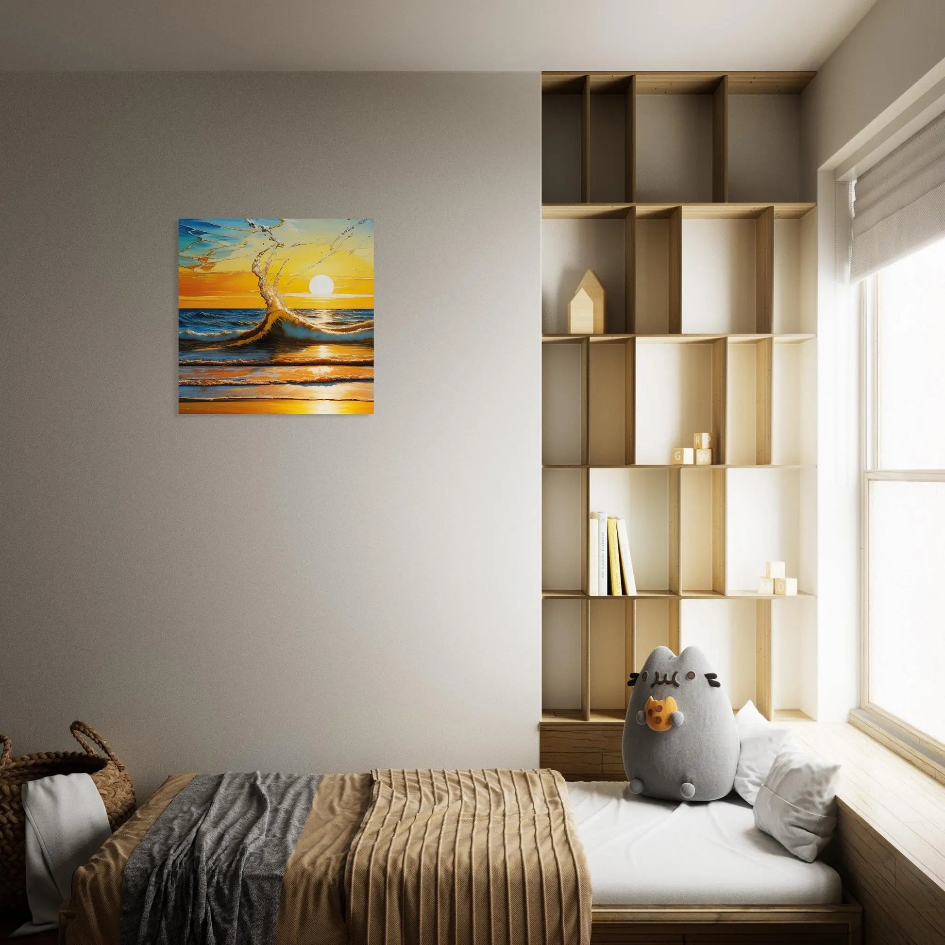 Moderner Forex-Druck - Kraftvolles Meer - Digitaler Stil, KI-Kunst - RolConArt, Landschaften,