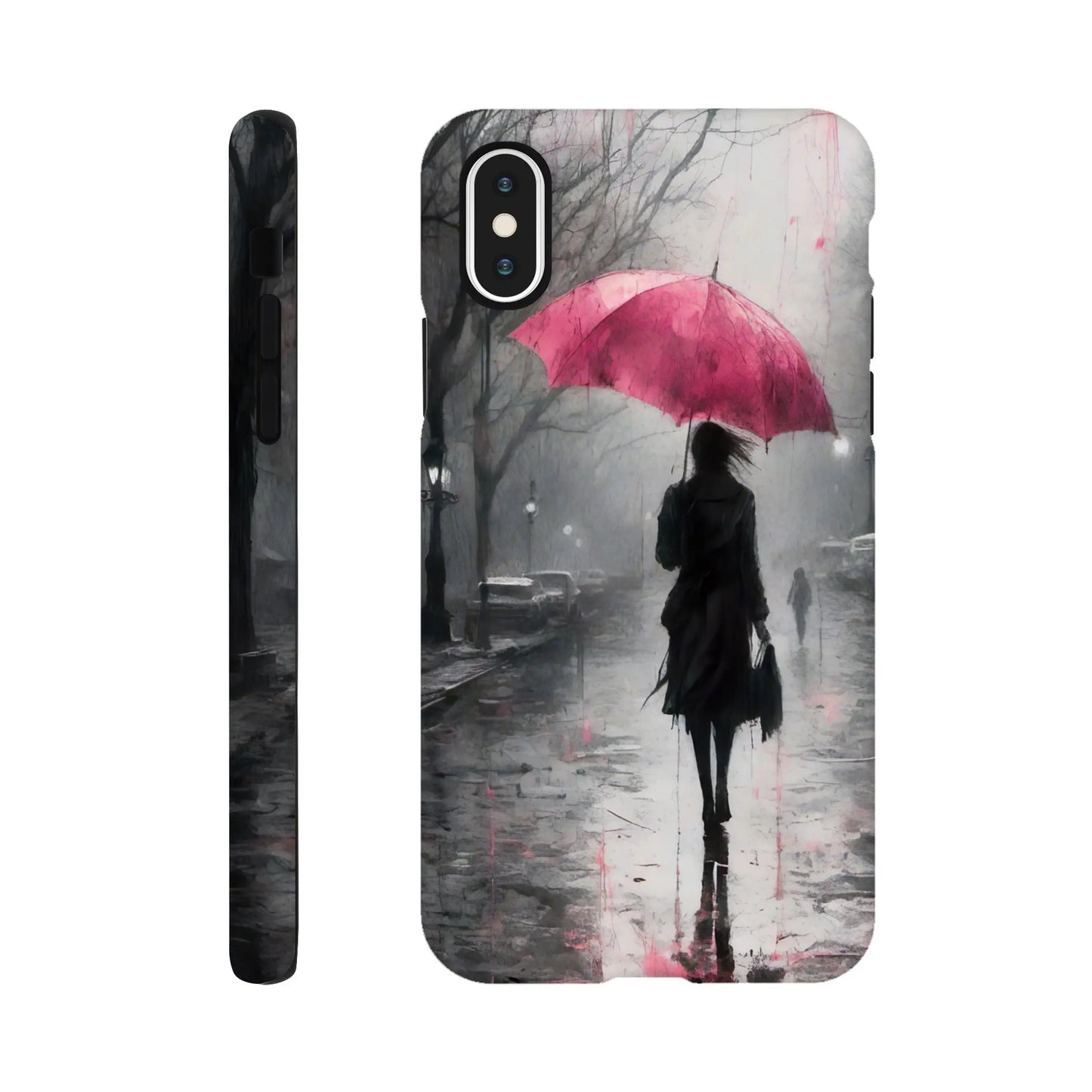 Smartphone-Hülle "Hart" - Frau Im Park - Düsterer Stil, KI-Kunst RolConArt, Malerischer Stil - Porträts, iPhone-X