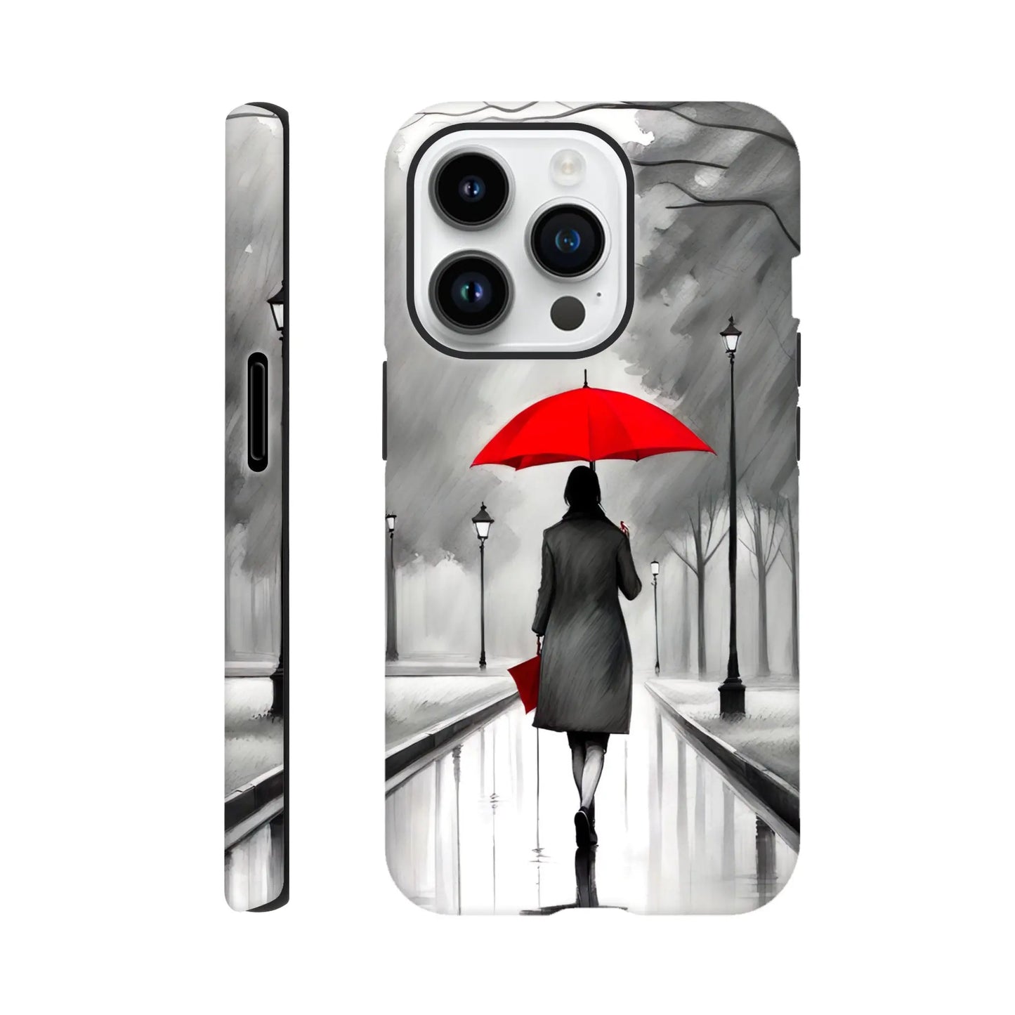 Smartphone-Hülle "Hart" - Frau Im Park - Malerischer Stil, KI-Kunst RolConArt, Malerischer Stil - Porträts, iPhone-14-Pro