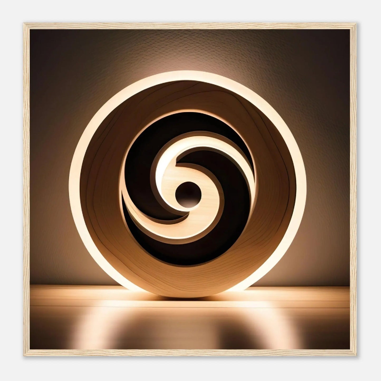 Gerahmtes Premium-Poster - Yin Yang - Foto Stil, KI-Kunst - RolConArt, Kreative Vielfalt, 70x70-cm-28x28-Holzrahmen