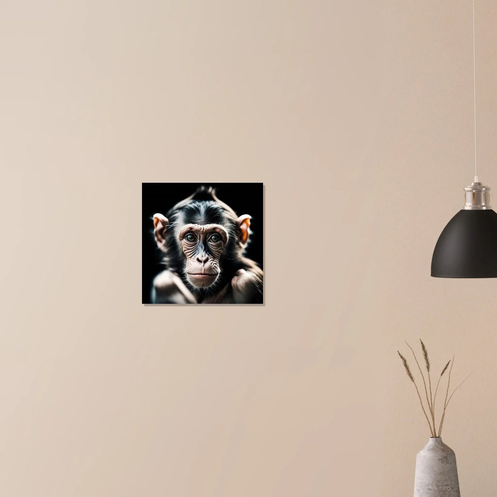 Moderner Forex-Druck - Schimpanse - Foto Stil, KI-Kunst RolConArt