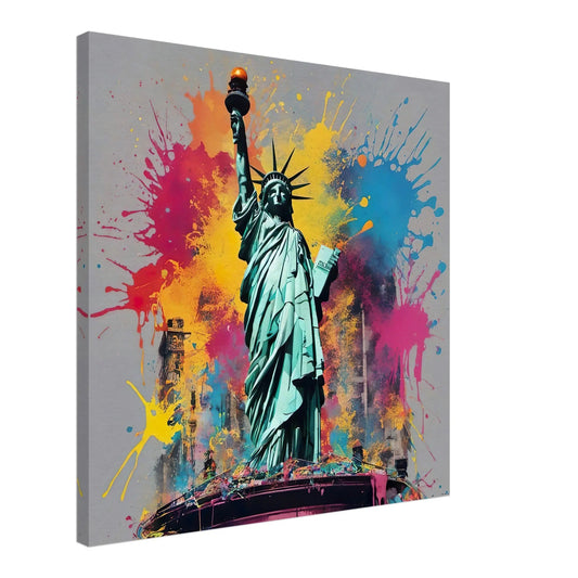 Leinwandbild - Freiheitsstatue - Splash Art Stil, KI-Kunst - RolConArt, Splash Art,