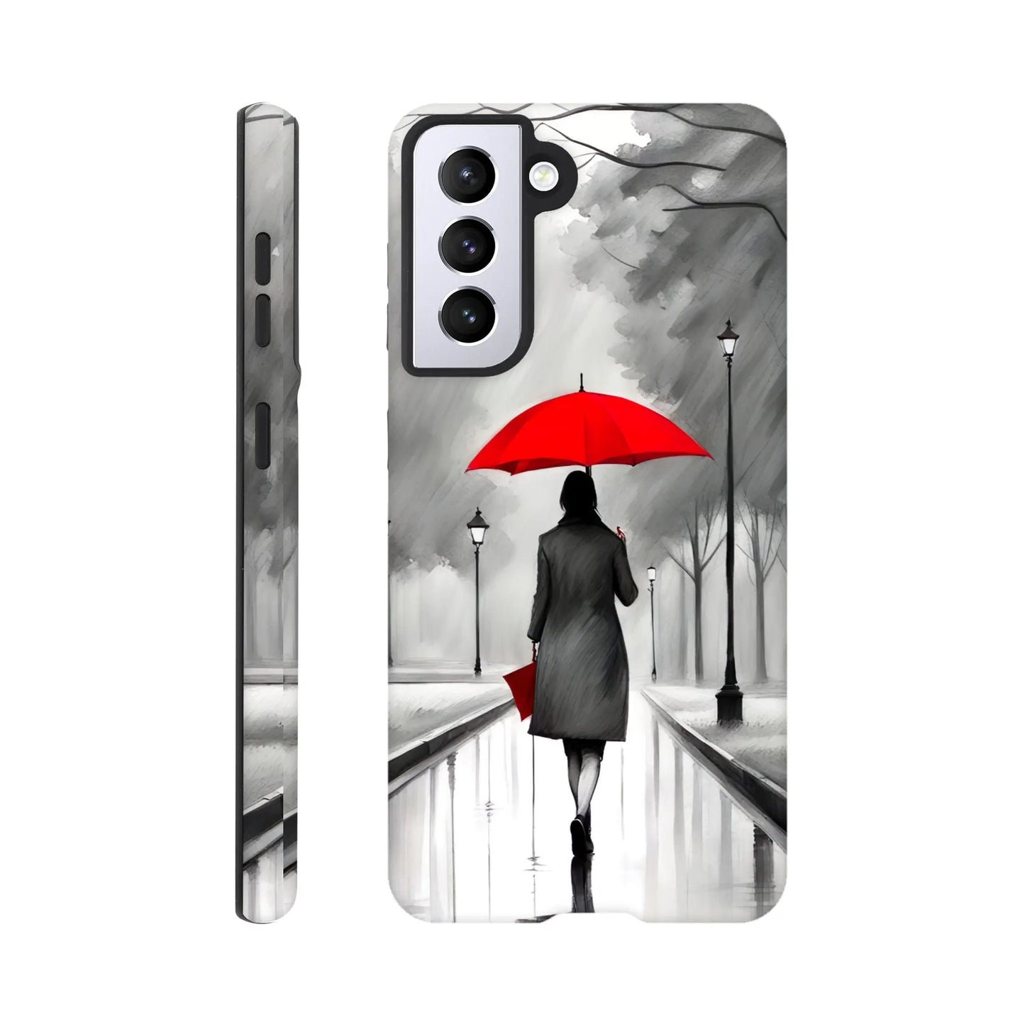 Smartphone-Hülle "Hart" - Frau Im Park - Malerischer Stil, KI-Kunst RolConArt, Malerischer Stil - Porträts, Galaxy-S21