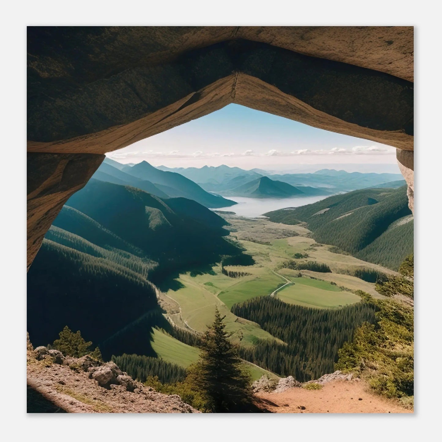 Moderner Forex-Druck - Bergpanorama - Foto-Stil, KI-Kunst - RolConArt, Landschaften,