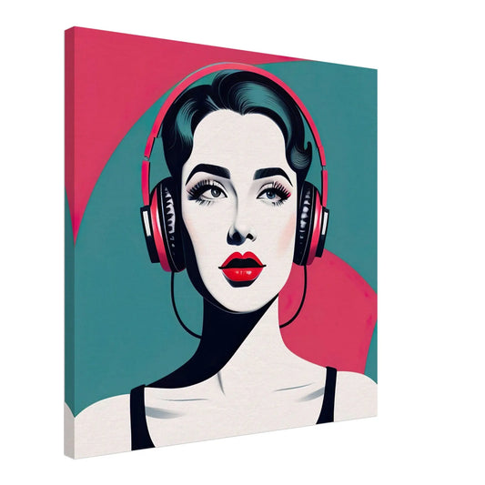 Leinwandbild - Frauenporträt im Retro Stil, KI-Kunst - RolConArt, Retro - Porträts,