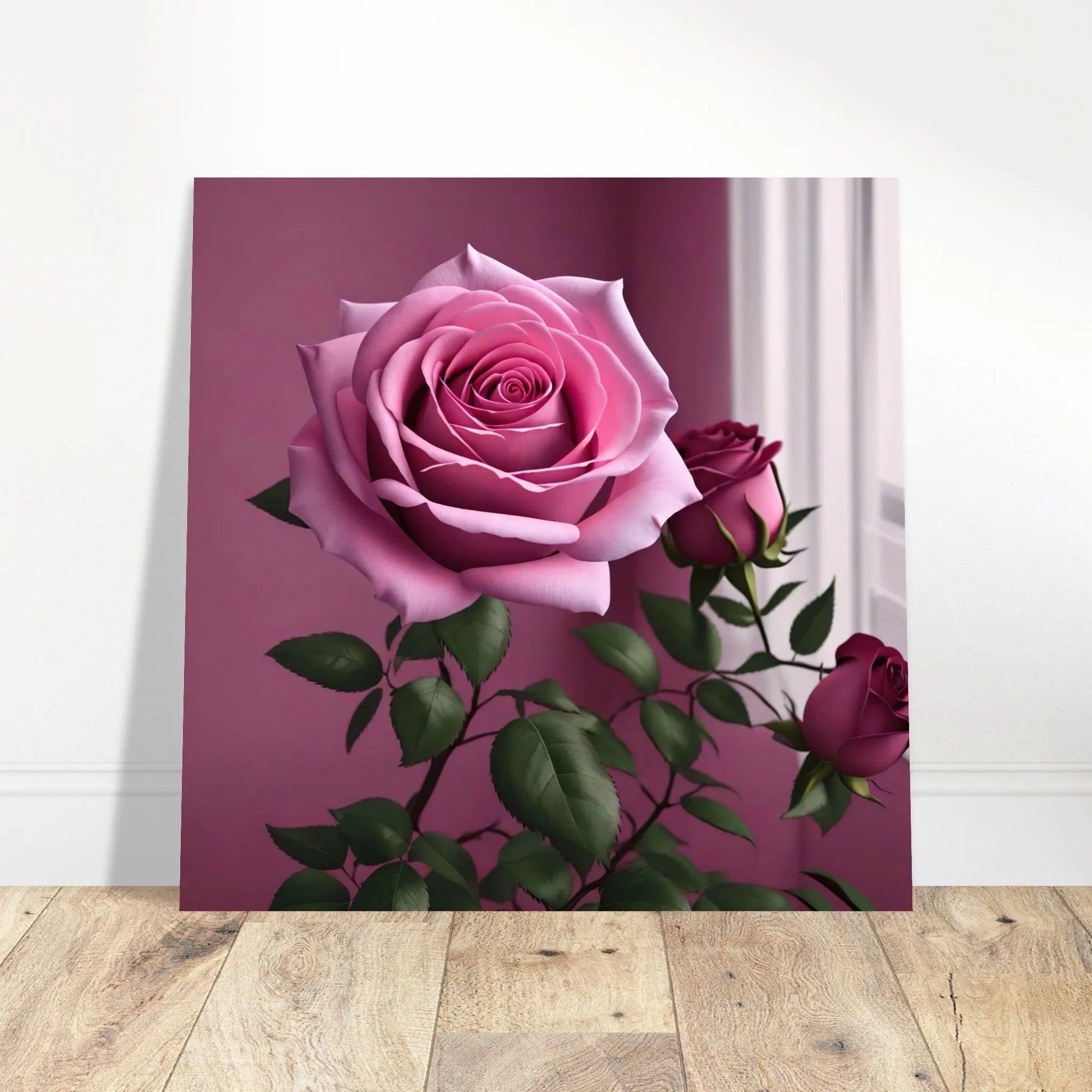Aluminiumdruck - Rosa Rosen - Foto Stil, KI-Kunst - RolConArt, Pflanzen,