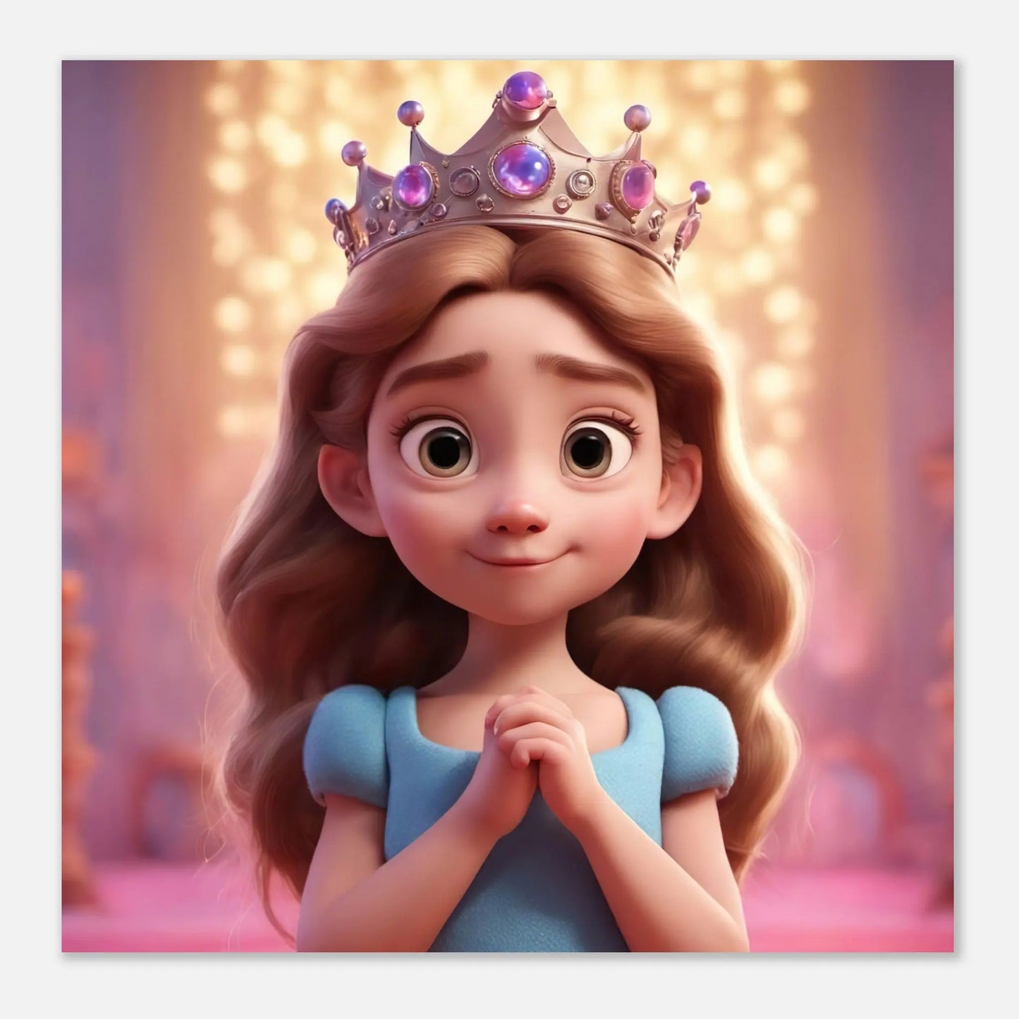Aluminiumdruck - Prinzessin - Kinderbild, 3D-Stil, KI-Kunst RolConArt