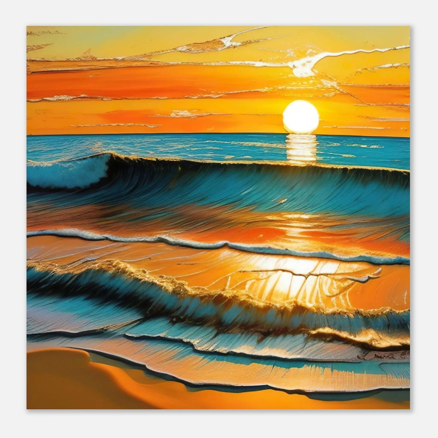 Moderner Forex-Druck - Kraftvolles Meer - Digitaler Stil, KI-Kunst - RolConArt, Landschaften,