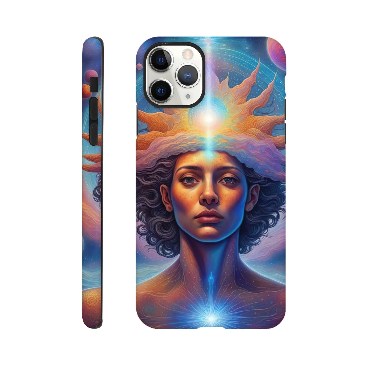 Smartphone-Hülle "Hart" - Körper und Kosmos - Digitaler Stil, KI-Kunst RolConArt, Spirituelle Vielfalt, iPhone-11-Pro-Max