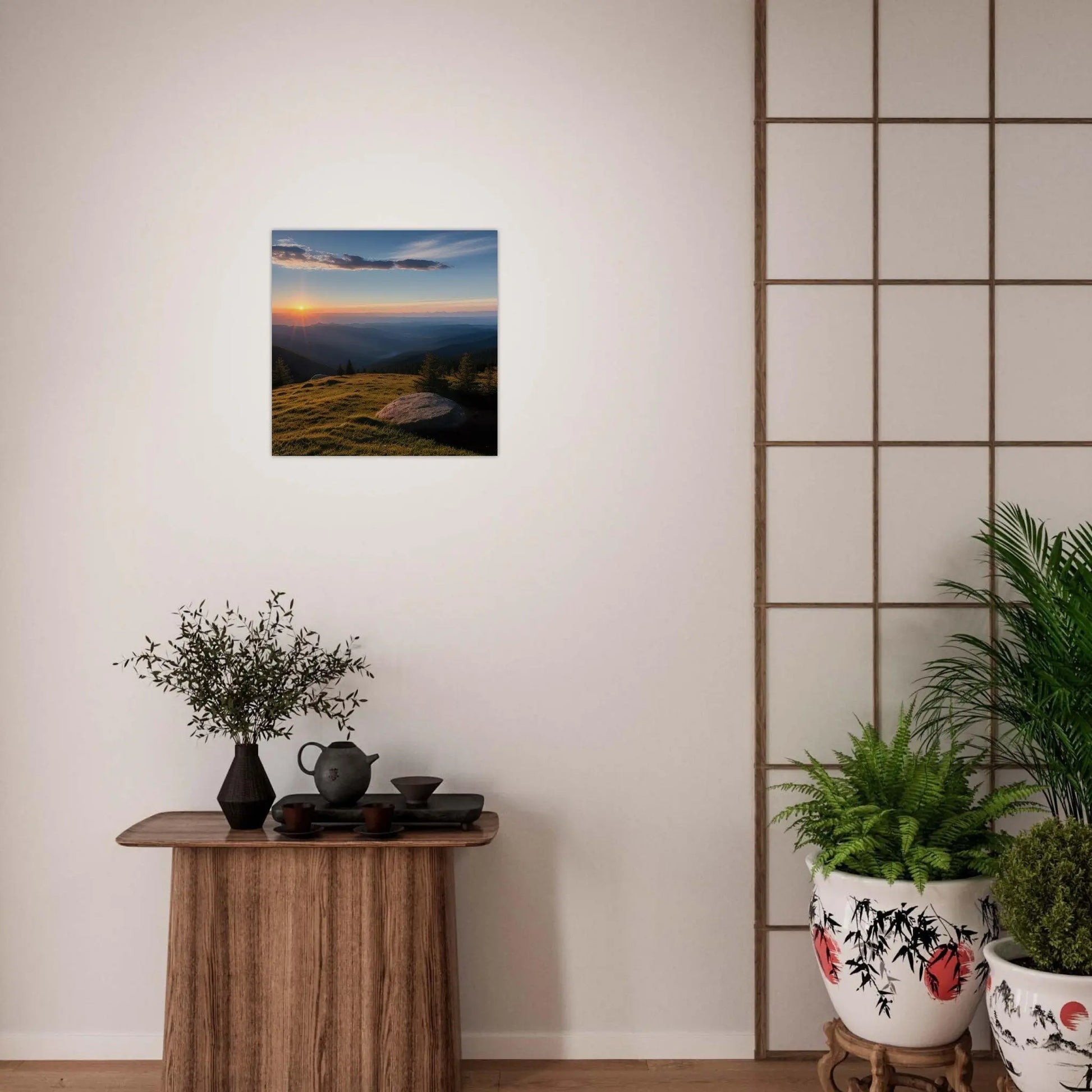 Moderner Forex-Druck - Bergpanorama - Foto-Stil, KI-Kunst - RolConArt, Landschaften,