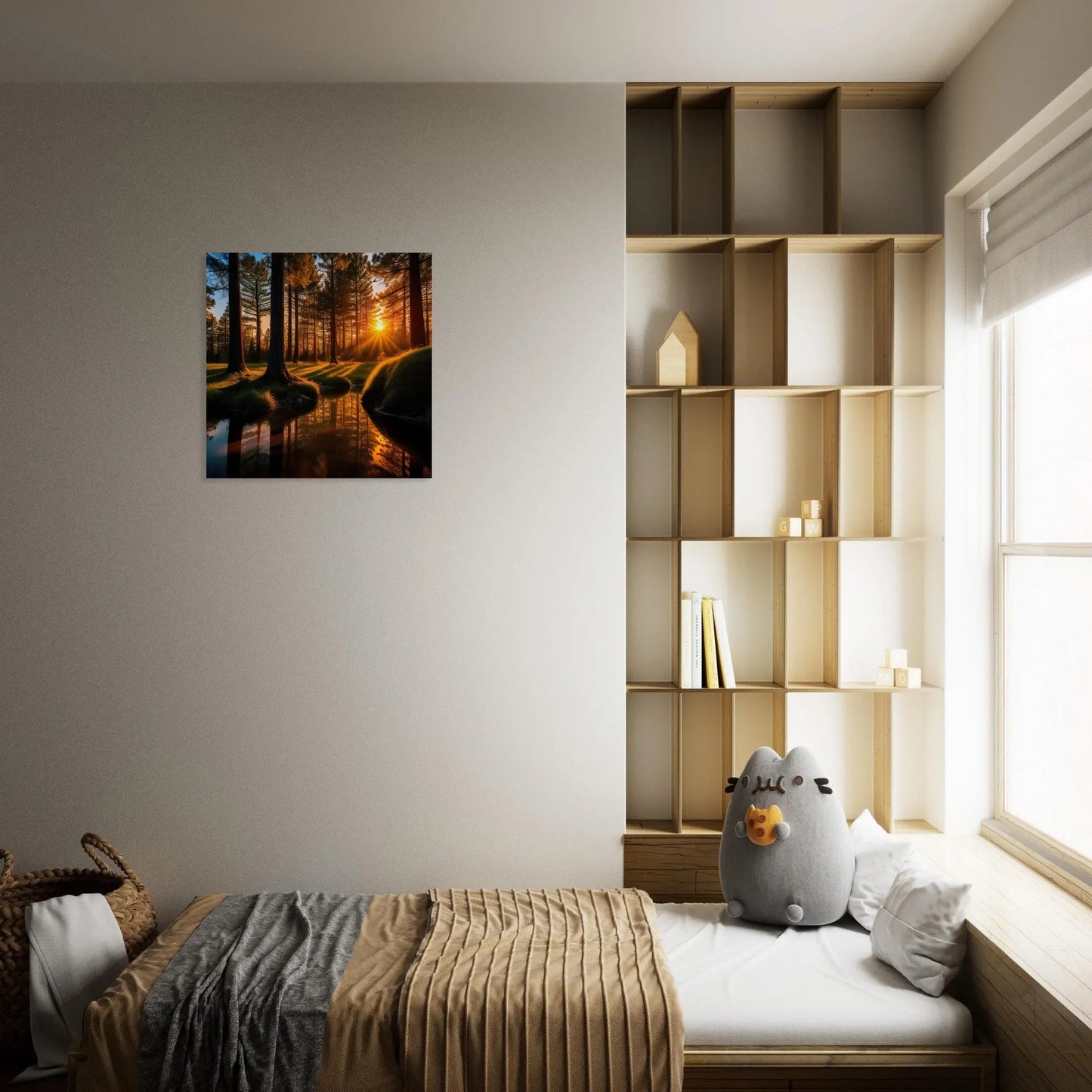 Moderner Forex-Druck - Waldlandschaft - Foto Stil, KI-Kunst - RolConArt Landschaften