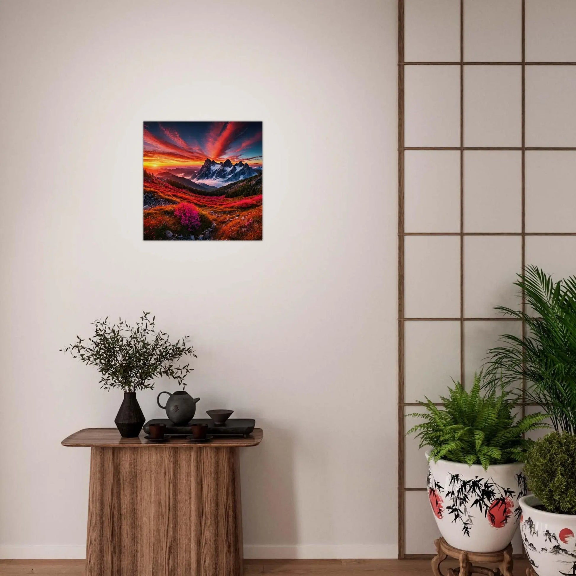 Moderner Forex-Druck - Bergpanorama - Foto Stil, KI-Kunst - RolConArt, Landschaften,