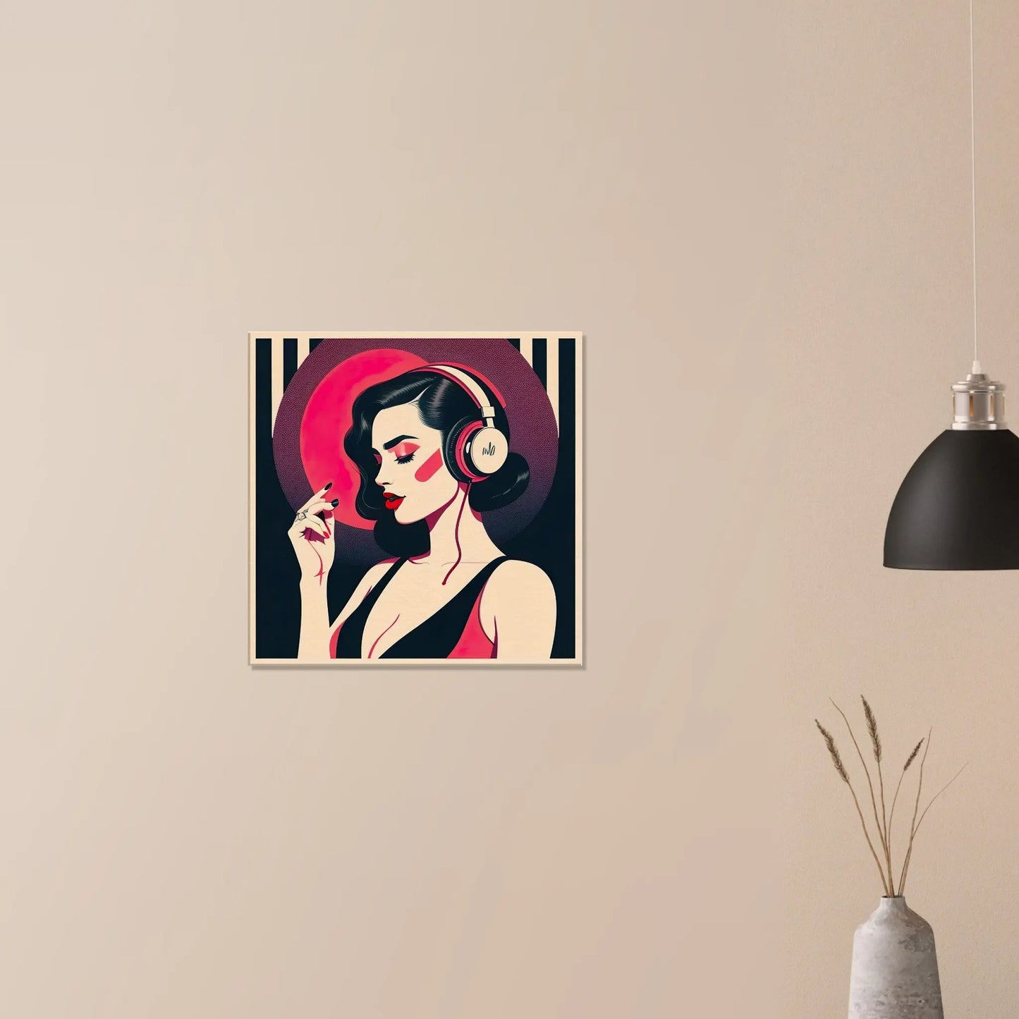 Leinwandbild - Frauenporträt im Retro Stil, KI-Kunst - RolConArt, Retro - Porträts,