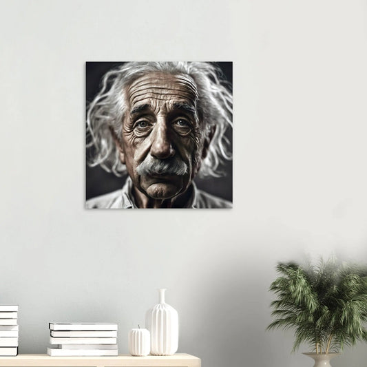 Aluminiumdruck - Albert Einstein - Foto Stil, KI-Kunst RolConArt