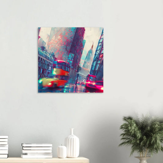 Aluminiumdruck - Abstrakte Stadt - Digitaler Stil, KI-Kunst RolConArt