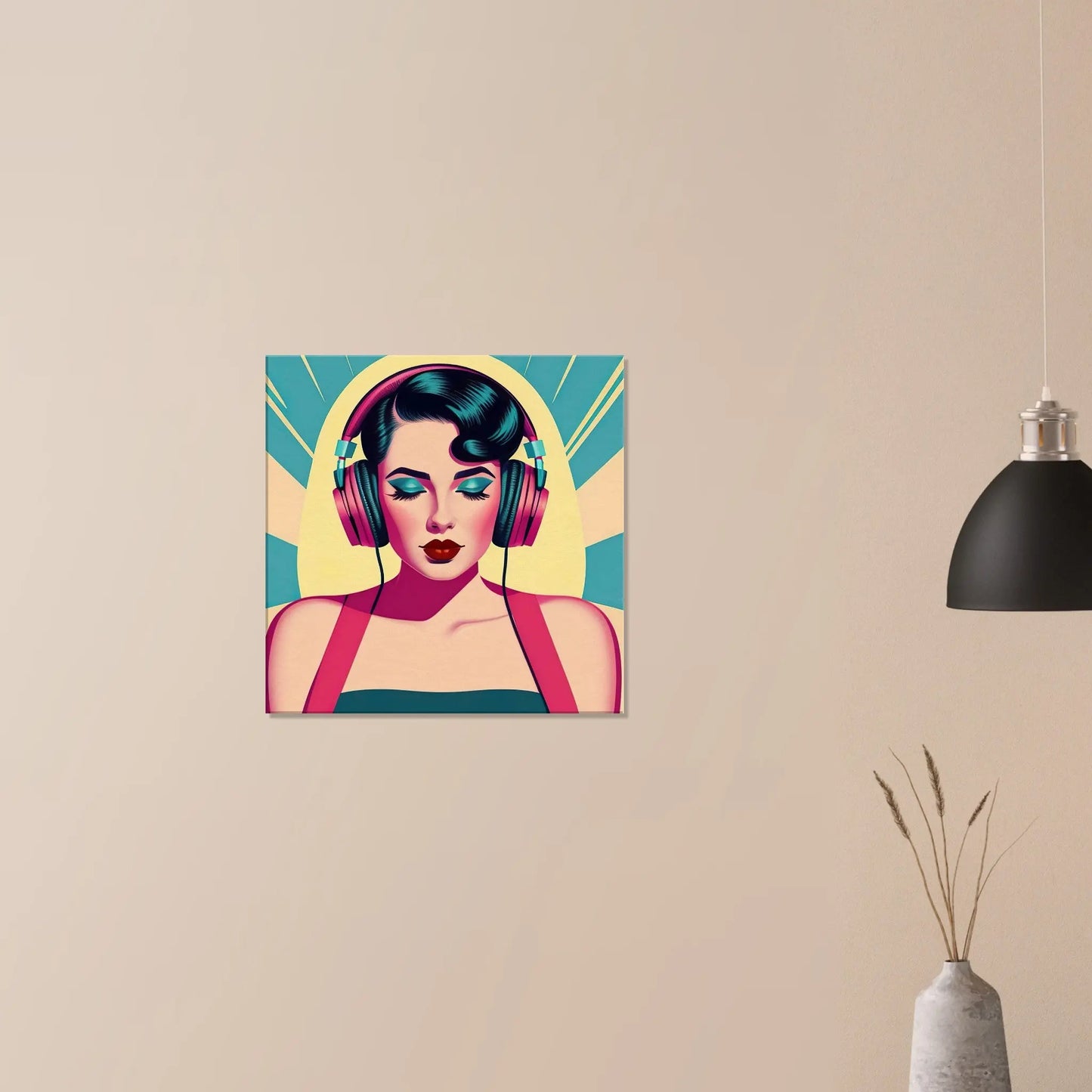 Leinwandbild - Frauenporträt im Retro Stil, KI-Kunst - RolConArt, Retro - Porträts,