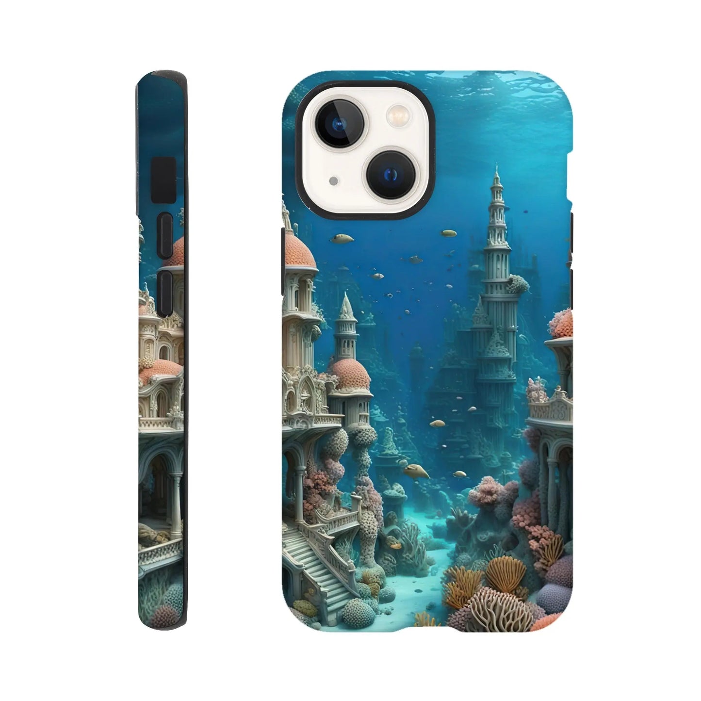 Smartphone-Hülle "Hart" - Unterwasserwelt - Digitaler Stil, KI-Kunst RolConArt, Unterwasserlandschaften, iPhone-13-Mini