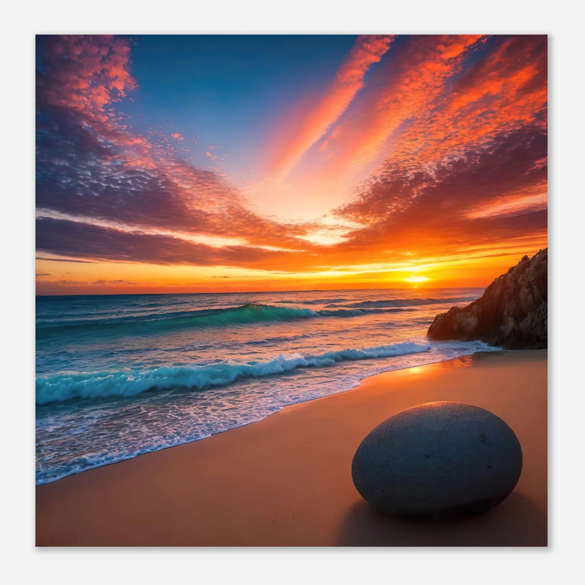 Moderner Forex-Druck - Strandlandschaft - Foto Stil, KI-Kunst - RolConArt, Landschaften,