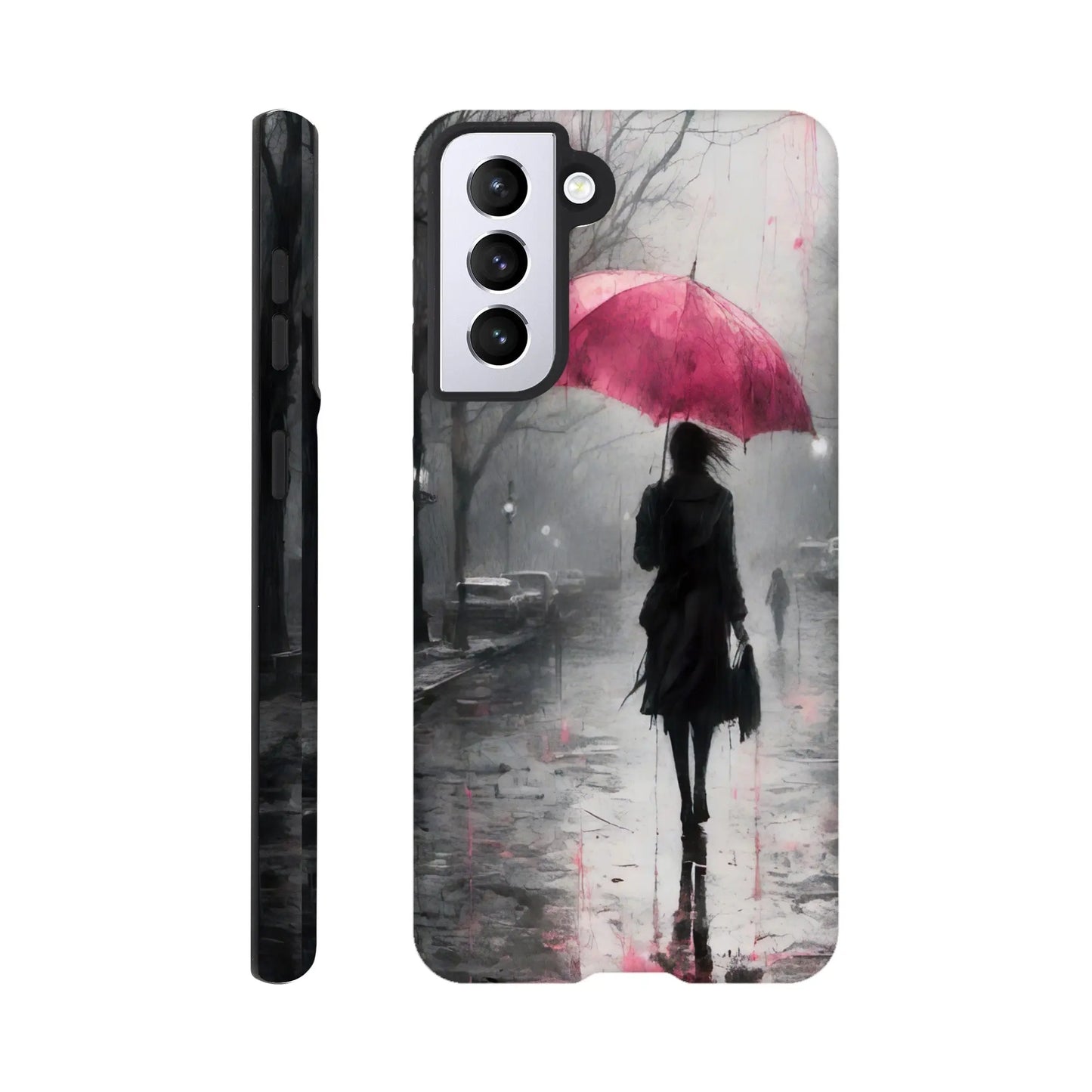 Smartphone-Hülle "Hart" - Frau Im Park - Düsterer Stil, KI-Kunst RolConArt, Malerischer Stil - Porträts, Galaxy-S21
