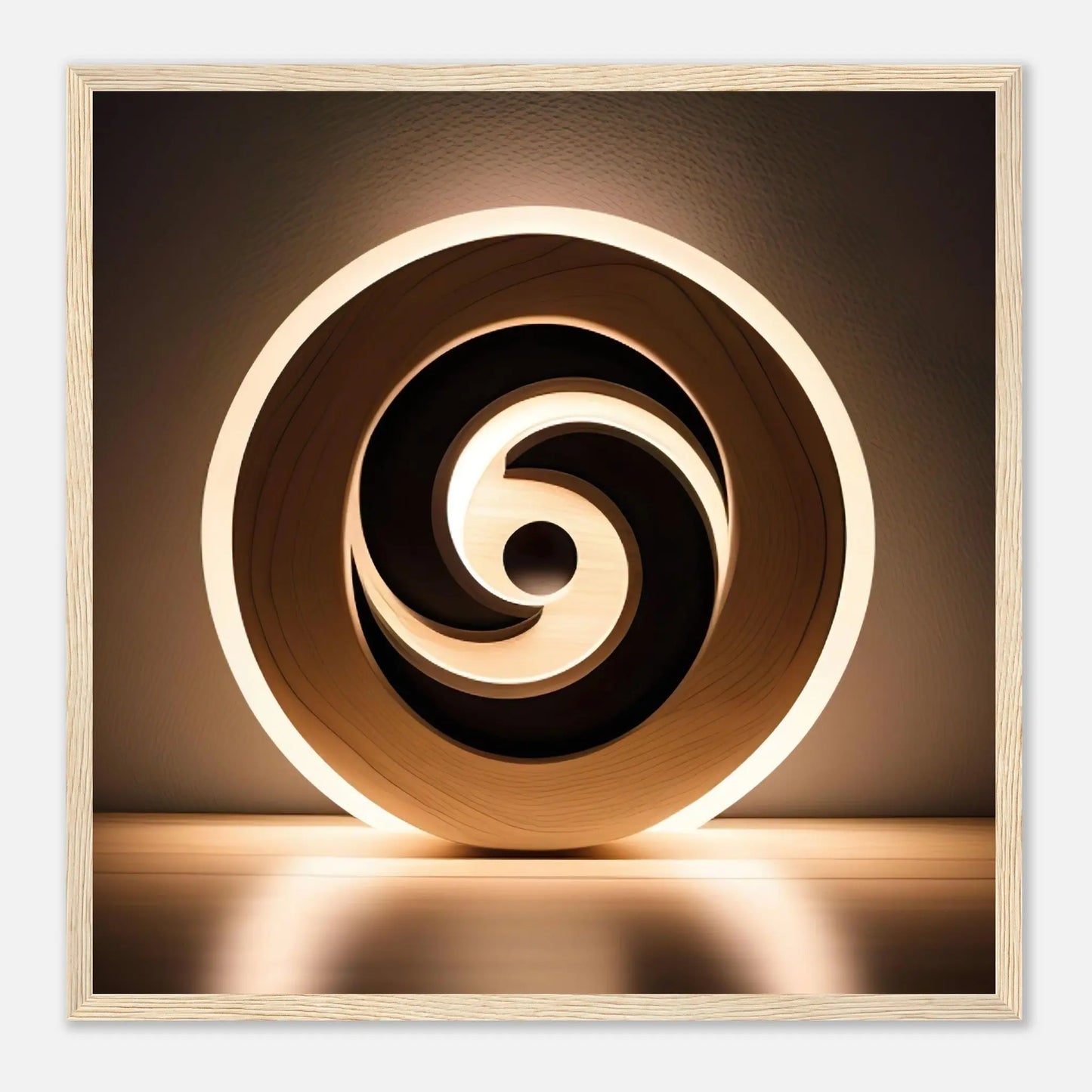 Gerahmtes Premium-Poster - Yin Yang - Foto Stil, KI-Kunst - RolConArt, Kreative Vielfalt, 50x50-cm-20x20-Holzrahmen