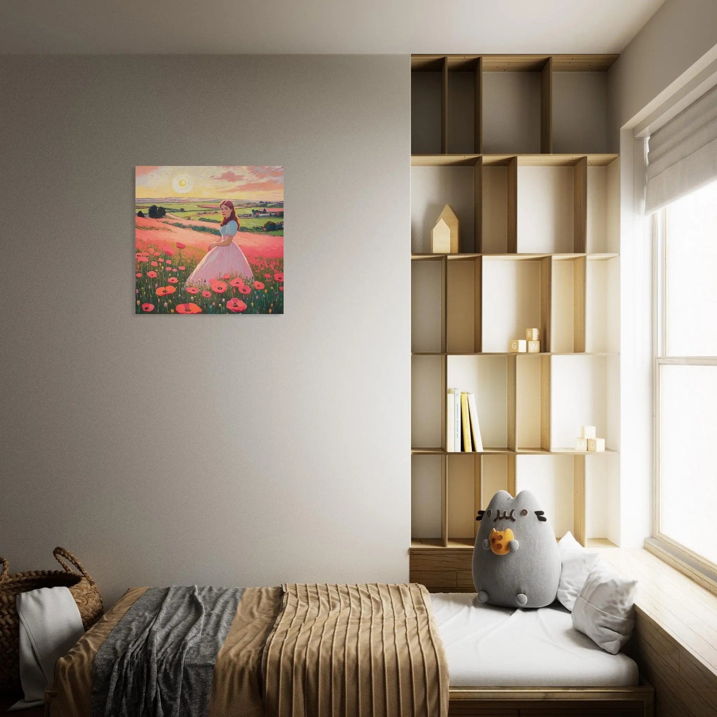 Moderner Forex-Druck - Blühende Landschaft - Malerischer Stil, KI-Kunst - RolConArt, Landschaften,