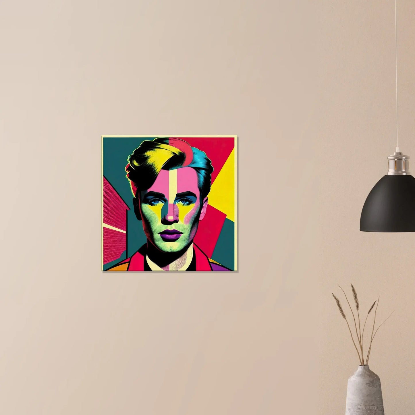 Leinwandbild - Männerporträt im Pop Art Stil, KI-Kunst - RolConArt, Pop Art - Porträts,