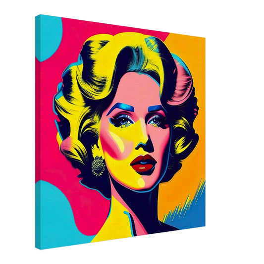 Leinwandbild - Frauenporträt im Pop Art Stil, KI-Kunst - RolConArt, Pop Art - Porträts,