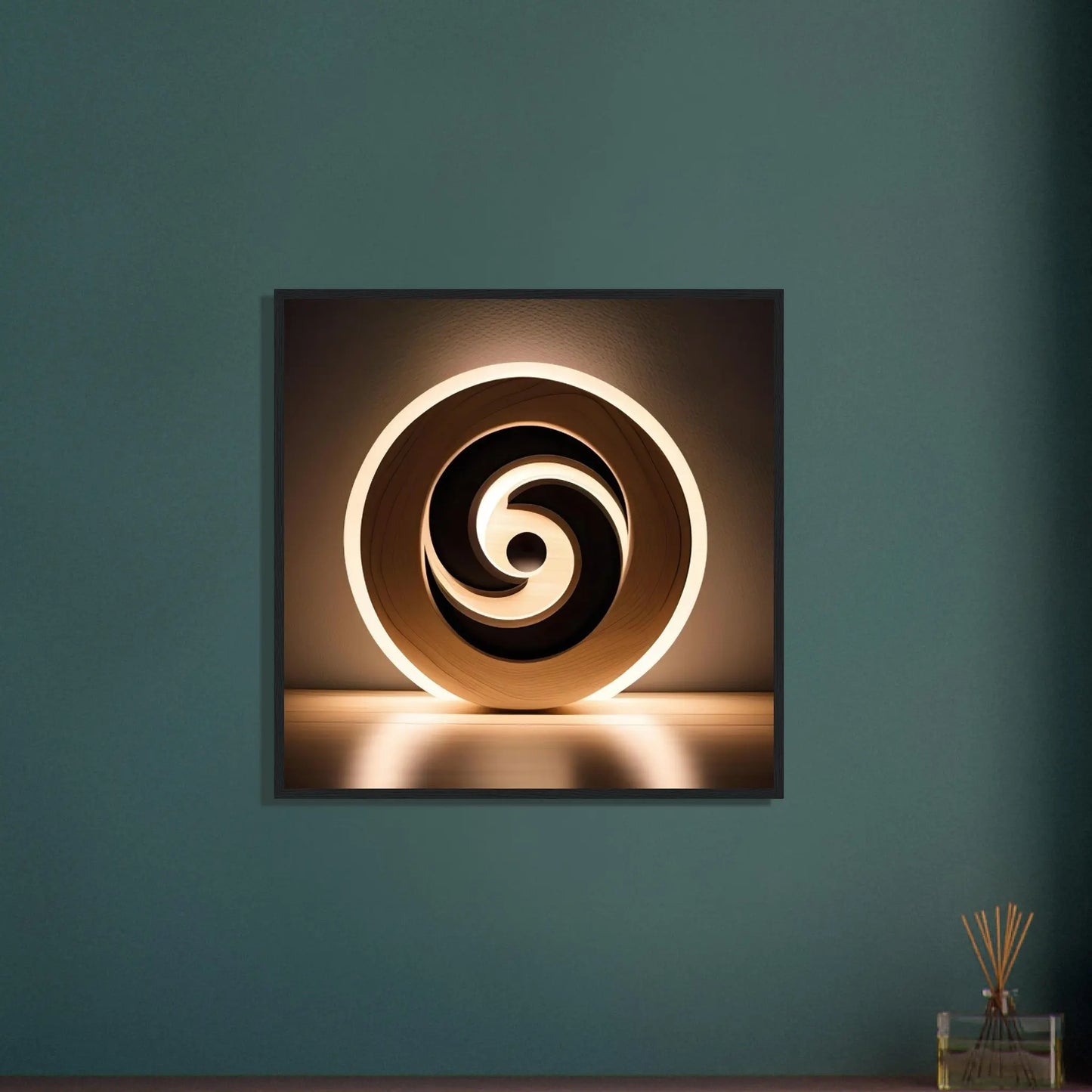 Gerahmtes Premium-Poster - Yin Yang - Foto Stil, KI-Kunst - RolConArt, Kreative Vielfalt,