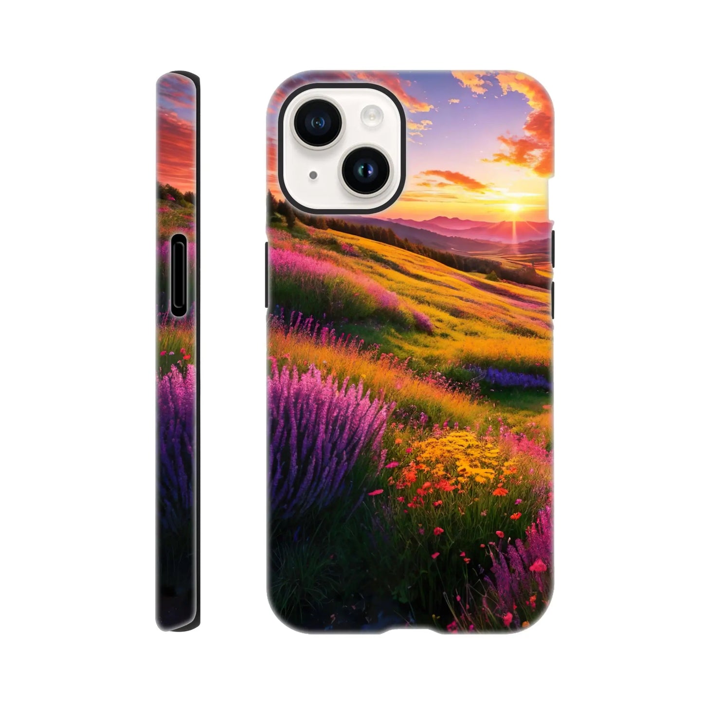 Smartphone-Hülle "Hart" - Berglandschaft - Foto Stil, KI-Kunst RolConArt, Landschaften, iPhone-14