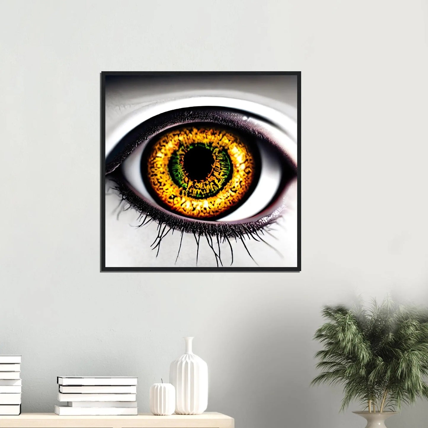 Gerahmtes Premium-Poster - Abstraktes Auge - Foto Stil, KI-Kunst - RolConArt, Fotokunst - Kreative Vielfalt,