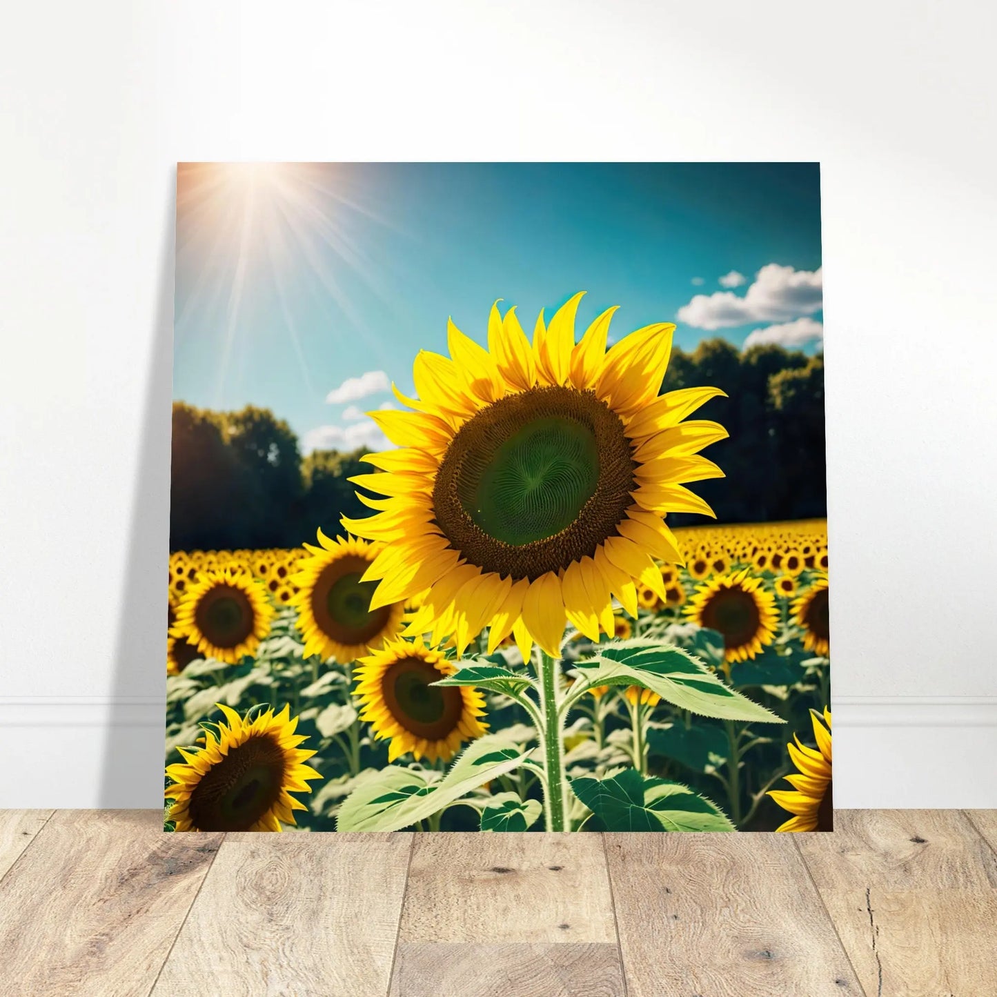 Aluminiumdruck - Sonnenblumen - Foto Stil, KI-Kunst - RolConArt, Pflanzen,