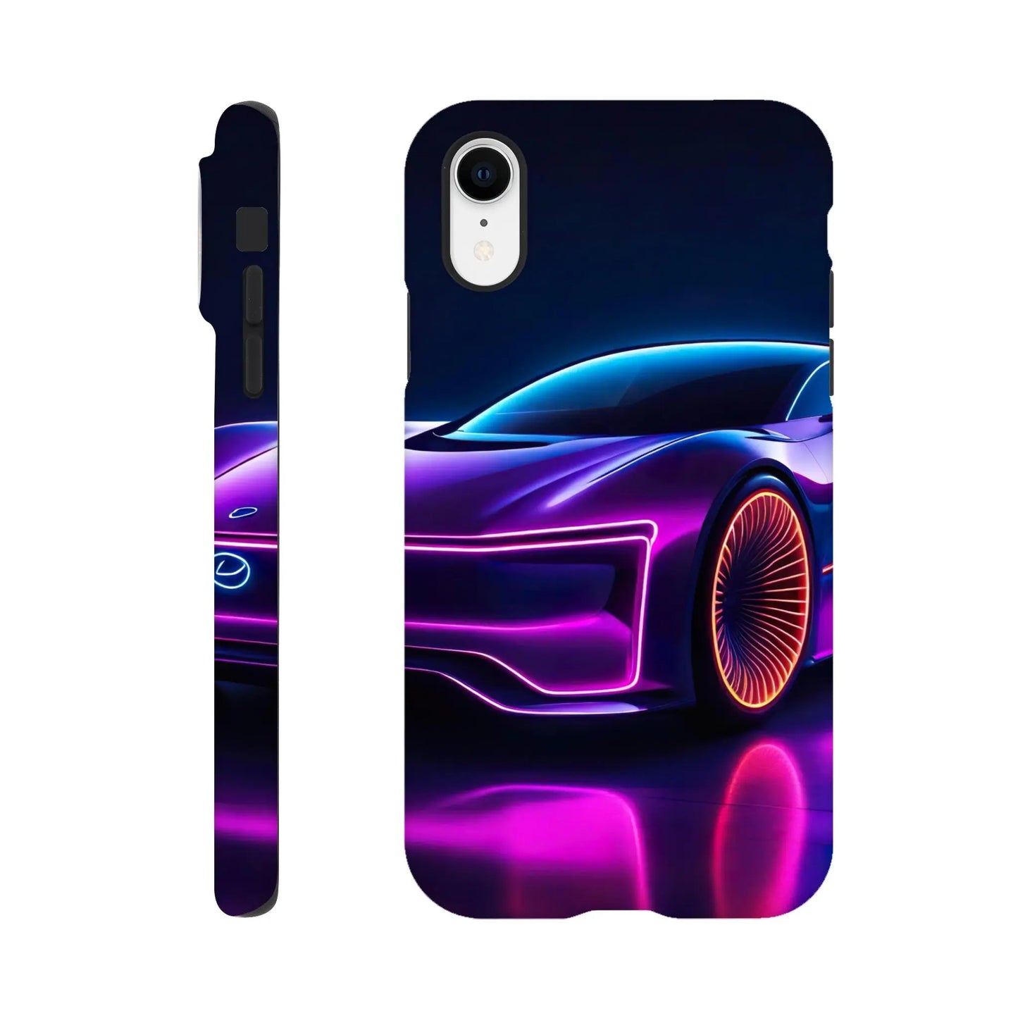 Smartphone-Hülle "Hart" - Futuristisches Auto - Neon Stil, KI-Kunst RolConArt, Neon, iPhone-XR