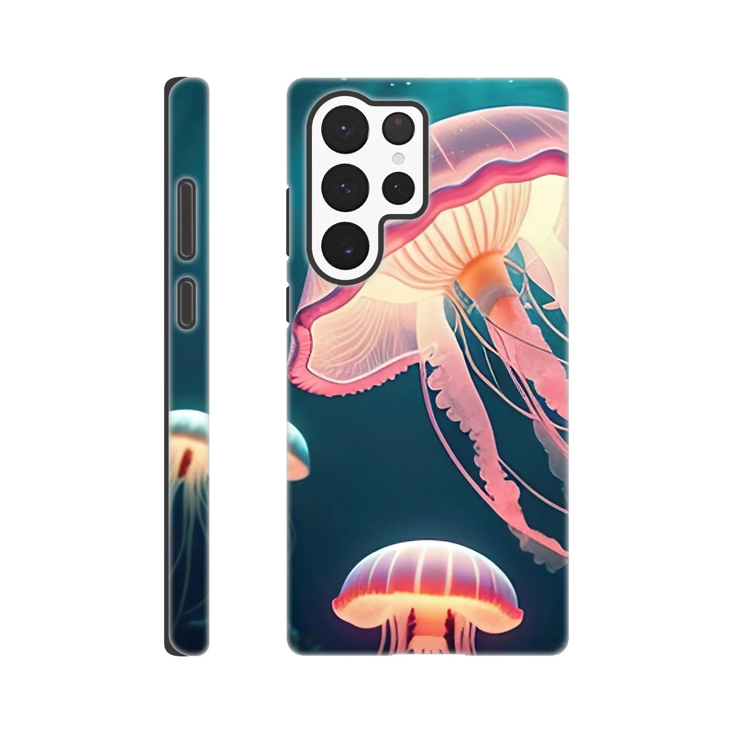 Smartphone-Hülle "Hart" - Quallen - Digitaler Stil, KI-Kunst RolConArt, Unterwasserlandschaften, Galaxy-S22-Ultra