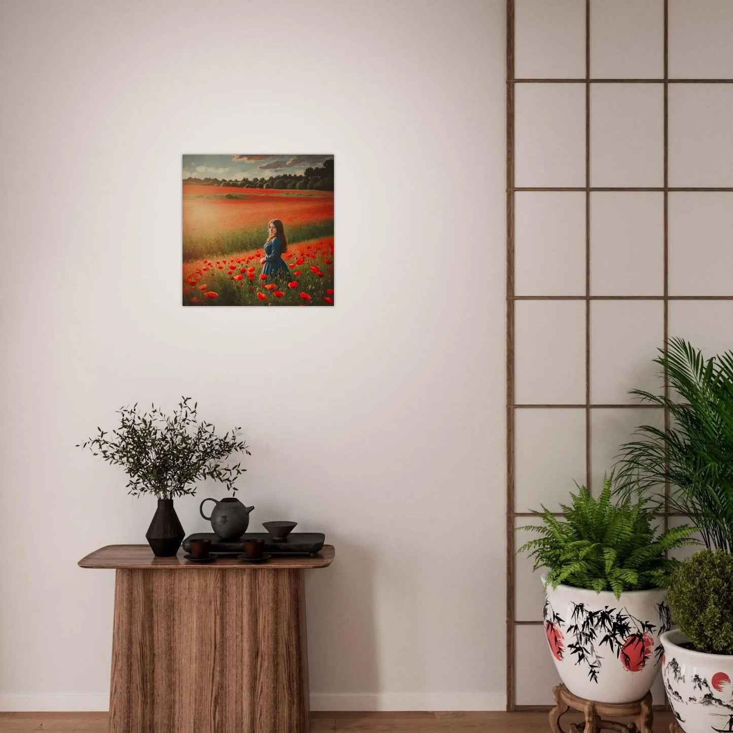 Moderner Forex-Druck - Blühende Landschaft - Malerischer Stil, KI-Kunst - RolConArt, Landschaften,