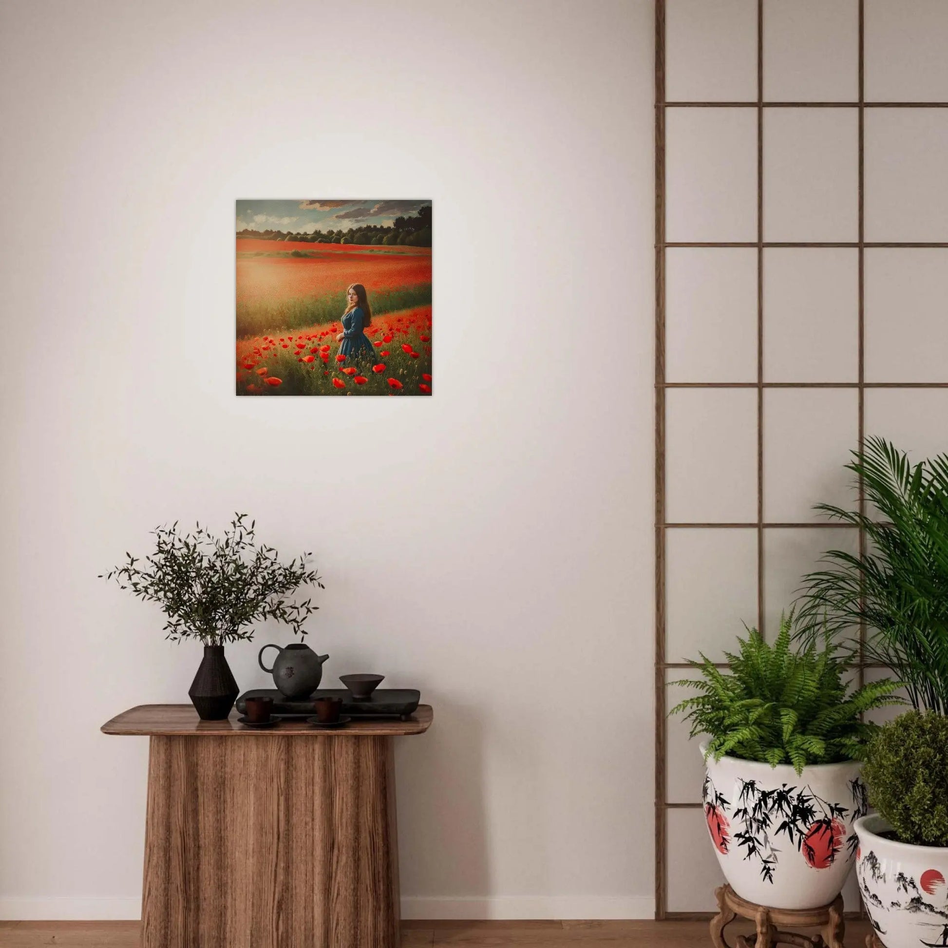 Moderner Forex-Druck - Blühende Landschaft - Malerischer Stil, KI-Kunst - RolConArt, Landschaften,