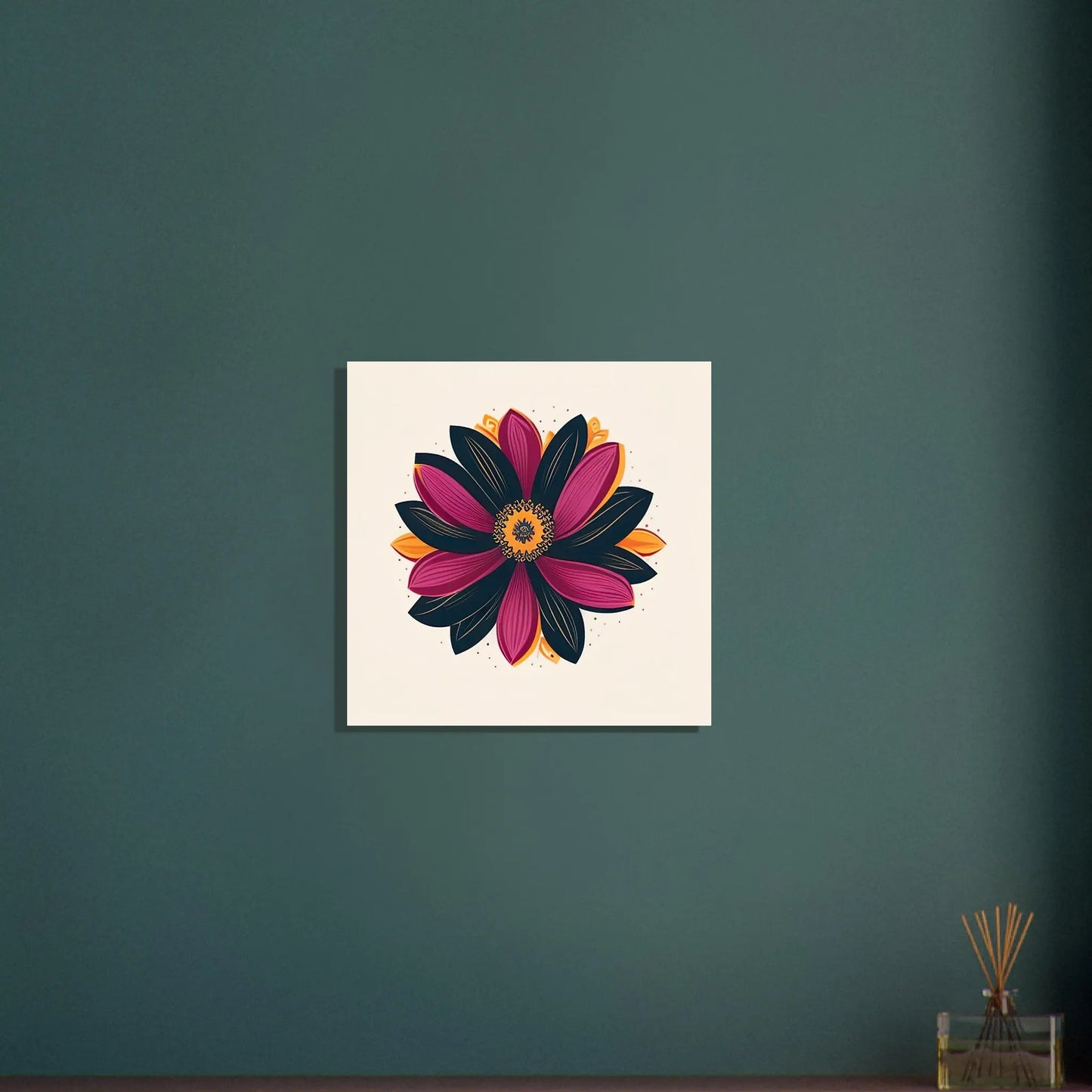 Aluminiumdruck - Blume - Digitaler Stil, KI-Kunst - RolConArt, Pflanzen, 50x50-cm-20x20