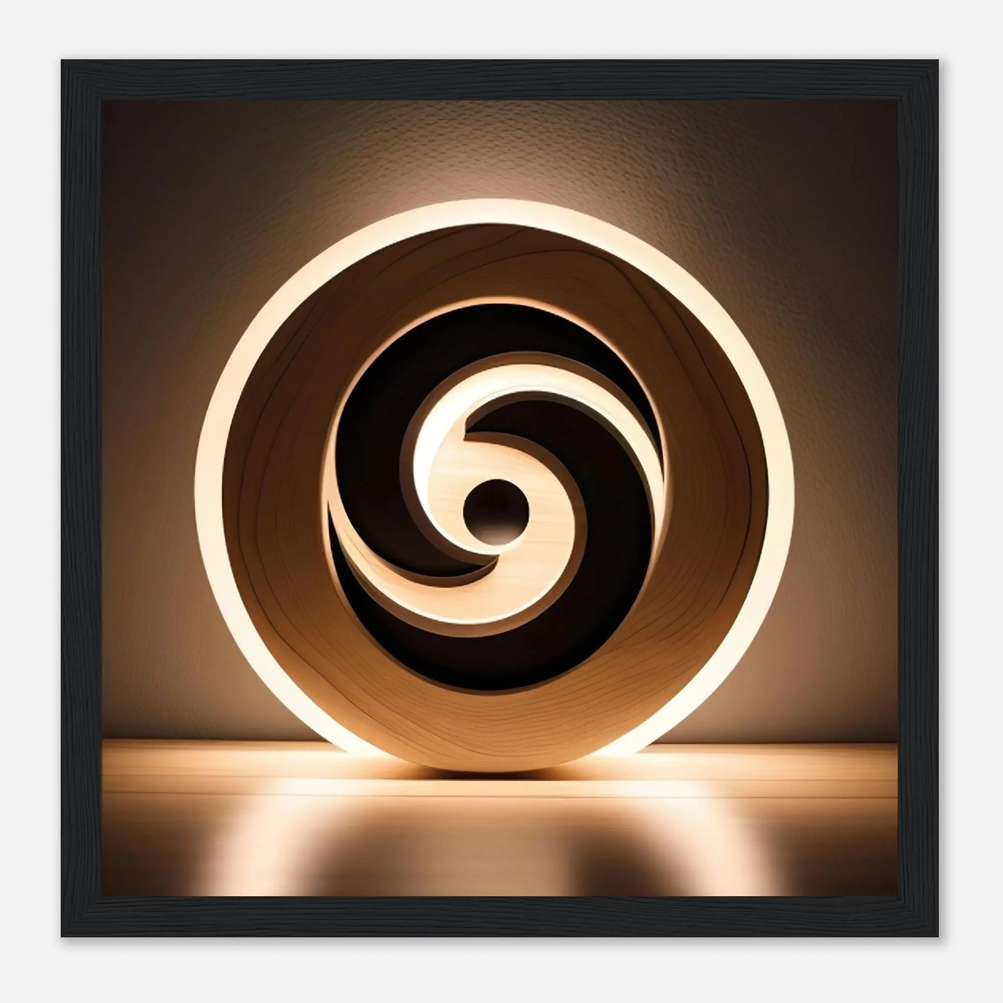 Gerahmtes Premium-Poster - Yin Yang - Foto Stil, KI-Kunst - RolConArt, Kreative Vielfalt, 30x30-cm-12x12-Schwarzer-Rahmen