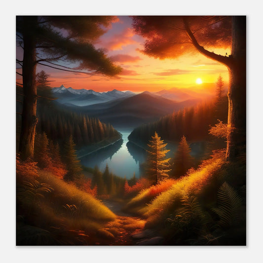 Moderner Forex-Druck - Bergpanorama - Foto Stil, KI-Kunst - RolConArt, Landschaften,