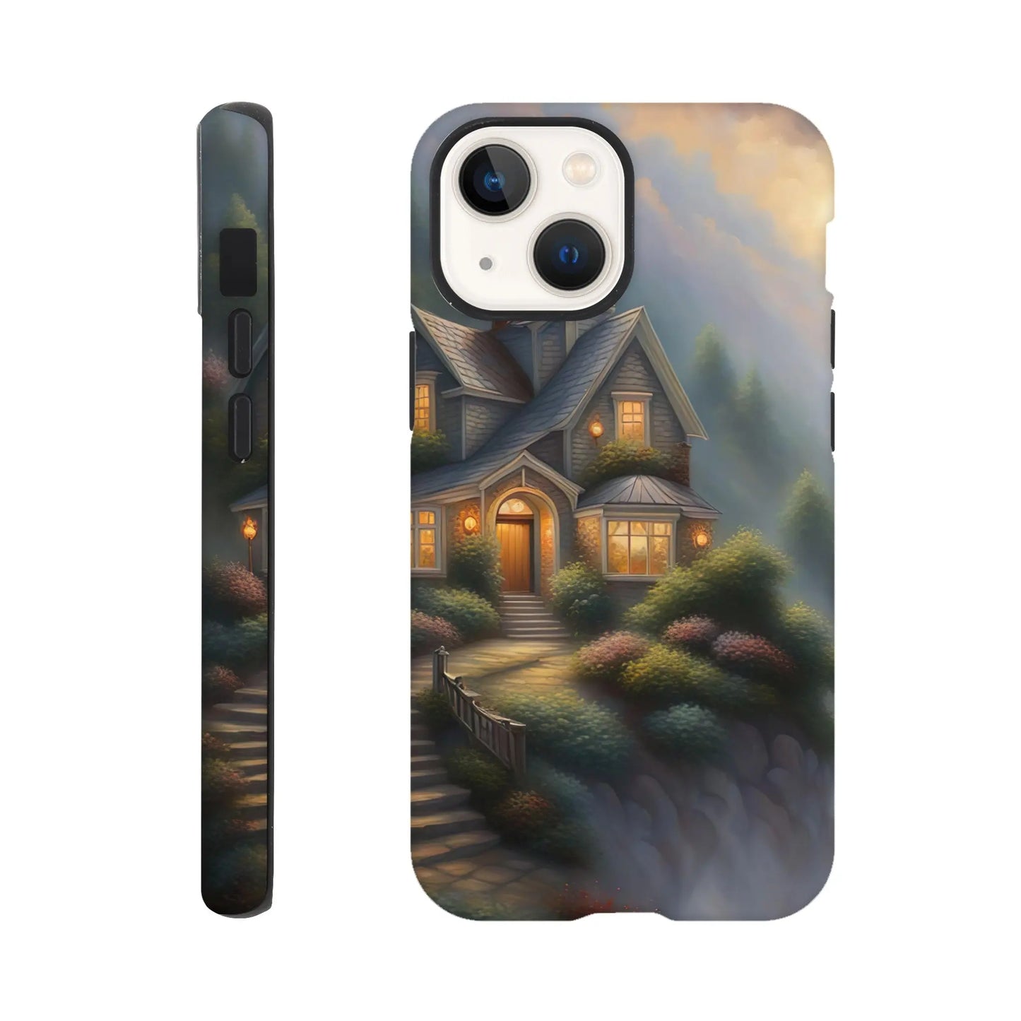 Smartphone-Hülle "Hart" - Traumlandschaft - Digitaler Stil, KI-Kunst RolConArt, Surreale Landschaften, iPhone-13-Mini