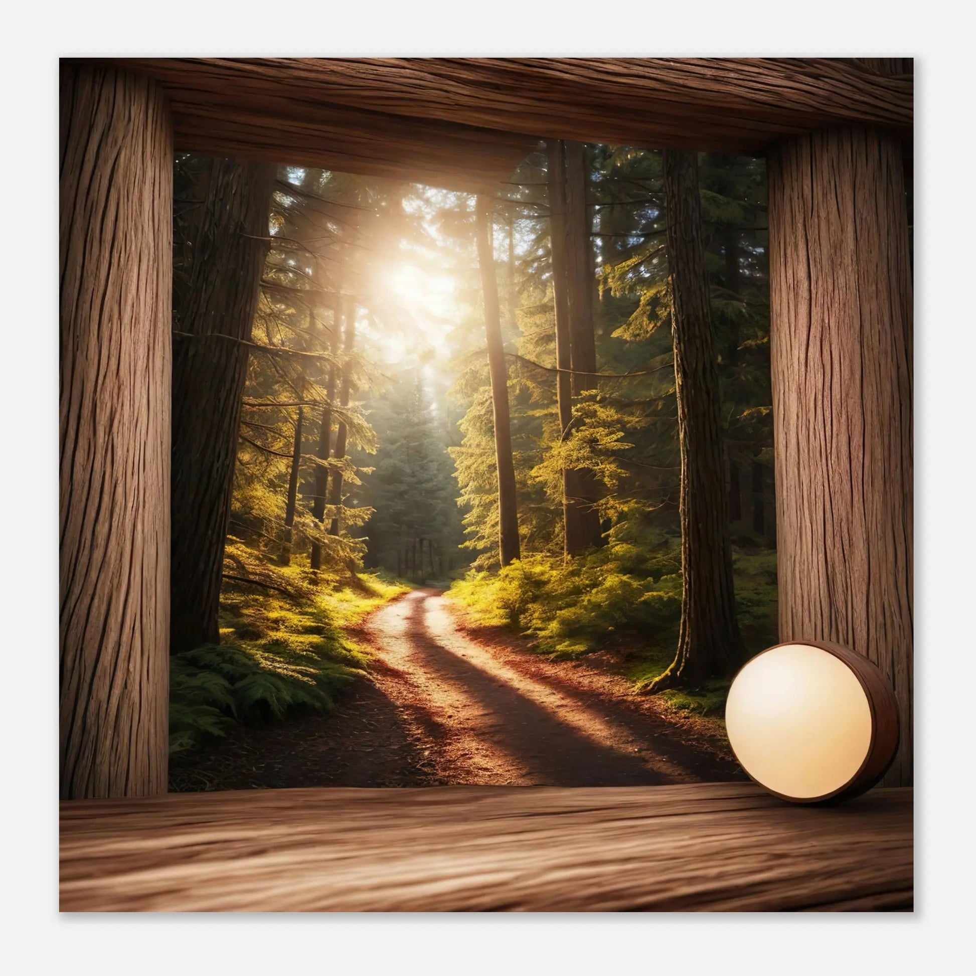 Moderner Forex-Druck - Waldblick - Foto Stil, KI-Kunst - RolConArt, Landschaften,