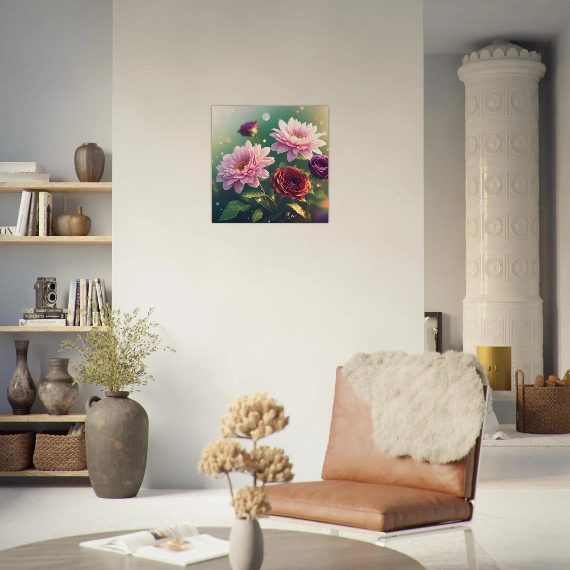 Aluminiumdruck - Blumen Vielfalt - Foto Stil, KI-Kunst - RolConArt, Pflanzen,