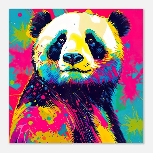 Aluminiumdruck - Pandabär - Pop Art Stil, KI-Kunst RolConArt