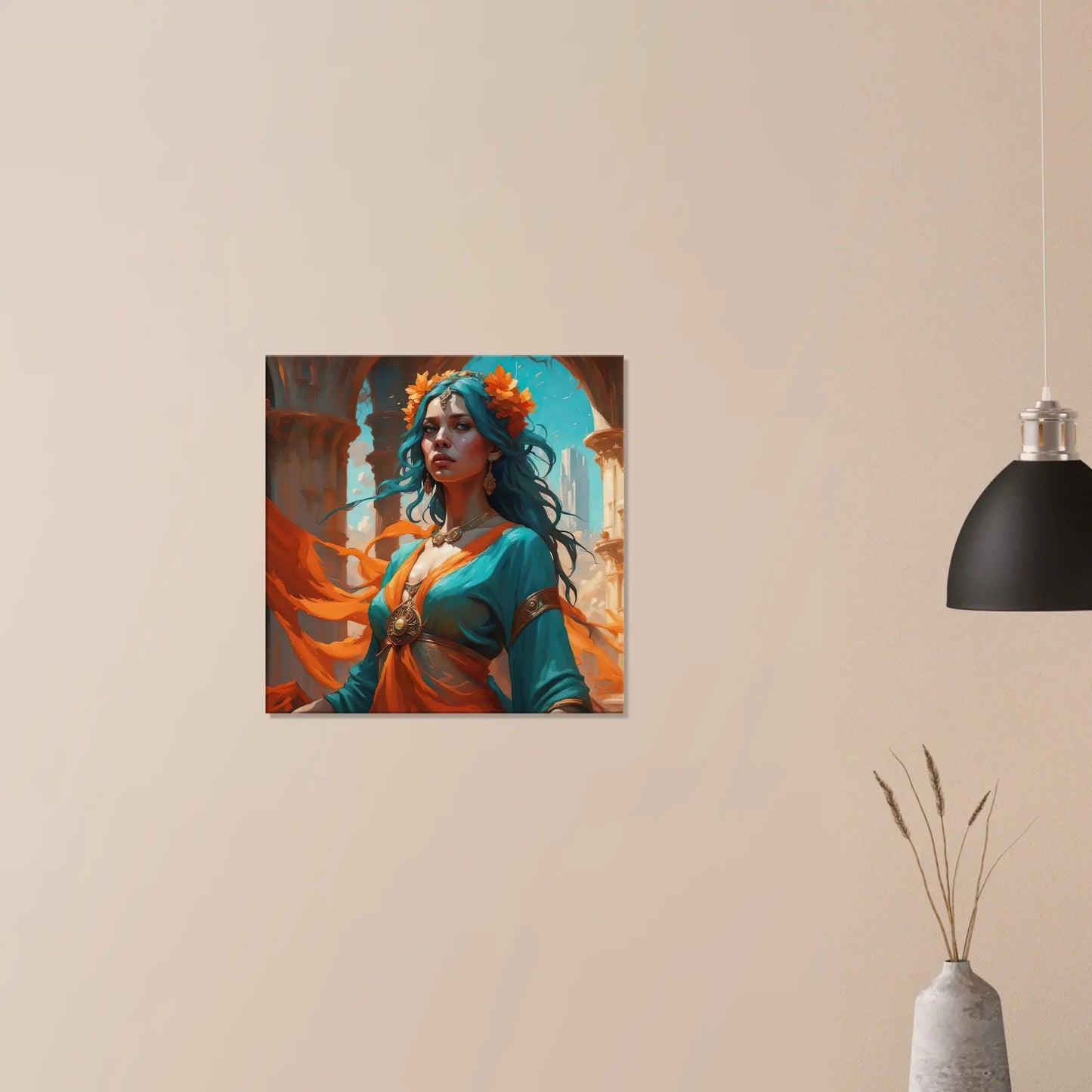 Leinwandbild - Frau in Magischer Umgebung - Malerischer Stil, KI-Kunst - RolConArt, Malerischer Stil - Porträts,