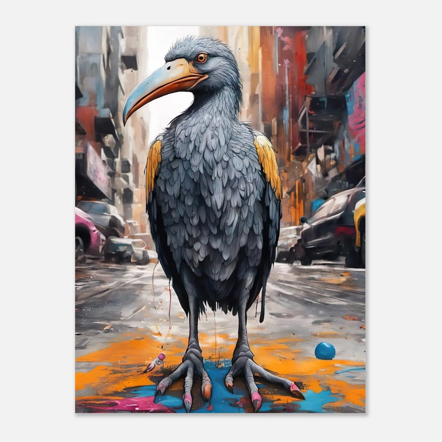 Aluminiumdruck - Fantasie Vogel - Splash Art Stil, KI-Kunst RolConArt