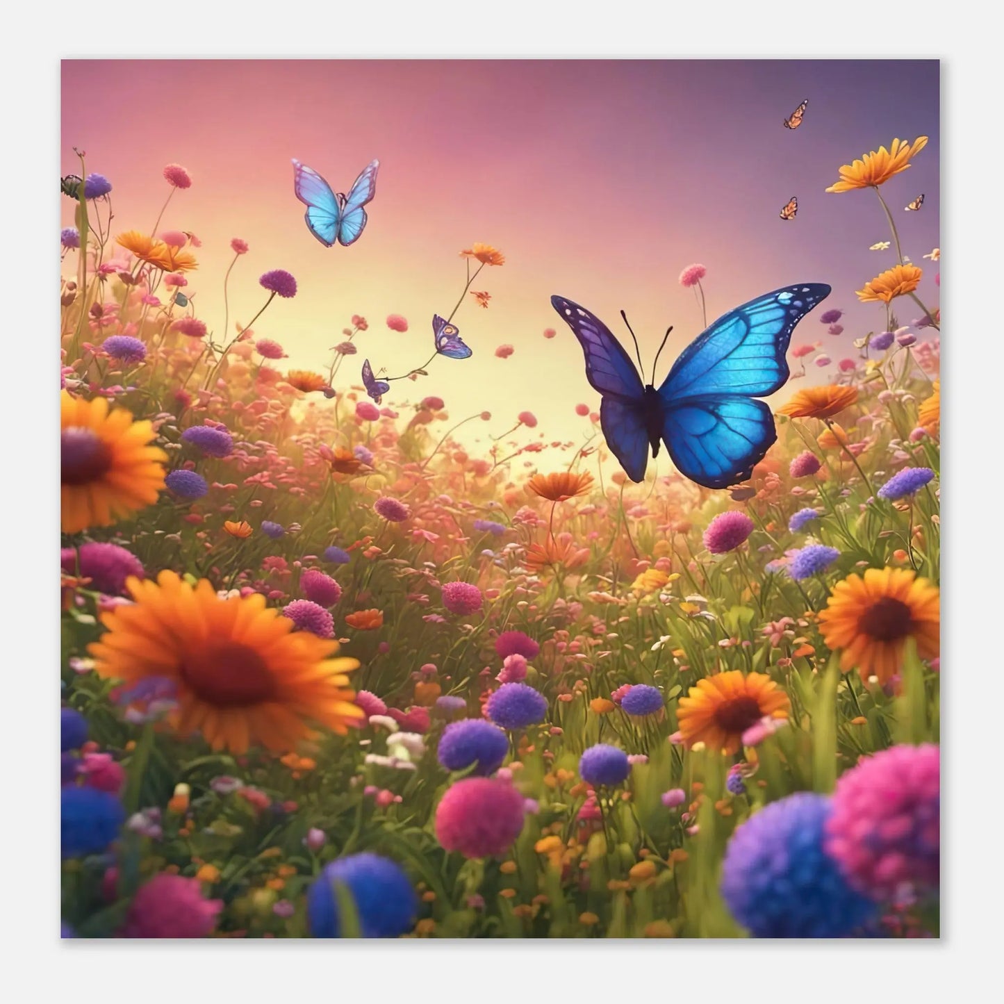 Aluminiumdruck - Blumenwiese - Kinderbild, 3D-Stil, KI-Kunst RolConArt