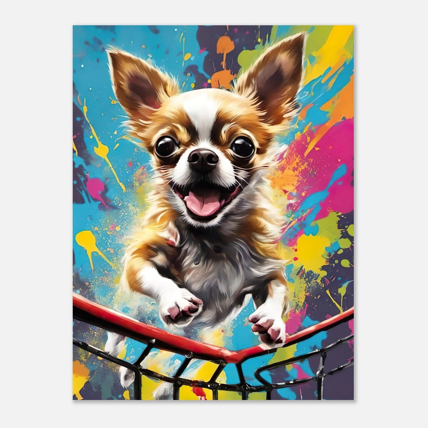 Aluminiumdruck - Chihuahua - Splash Art Stil, KI-Kunst RolConArt